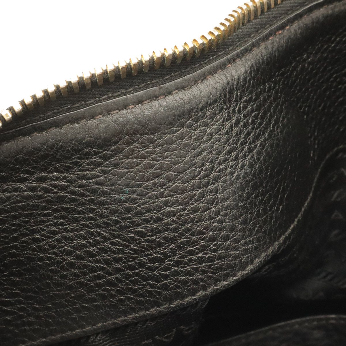 Prada Tote Shoulder Bag 2-Way Vitello Daino Soft Leather Nero Black Gold — view 8