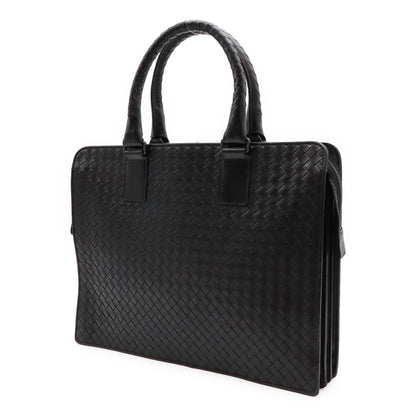 Bottega Veneta Intrecciato Business Briefcase Documents Purse Leather Black — view 2