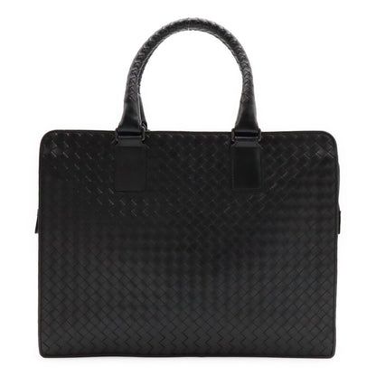 Bottega Veneta Intrecciato Business Briefcase Documents Purse Leather Black