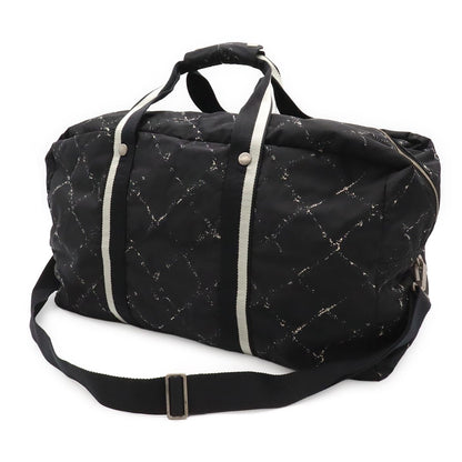 Chanel Vintage Travel Line Boston Bag Purse 2-Way Nylon Black — view 2