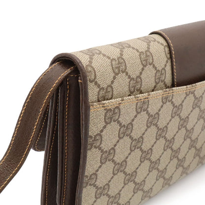 Gucci Vintage GG Plus Shoulder Bag Pochette Leather Beige Brown Gold 904.02.050 — view 4