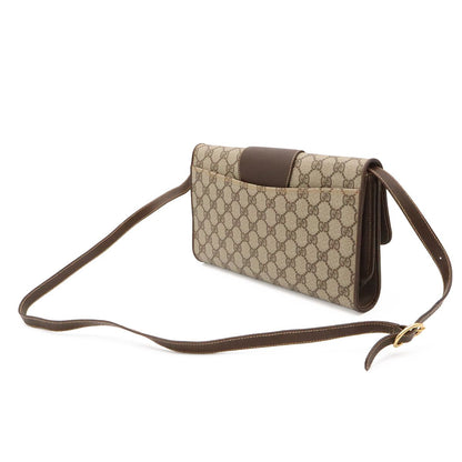 Gucci Vintage GG Plus Shoulder Bag Pochette Leather Beige Brown Gold 904.02.050 — view 2