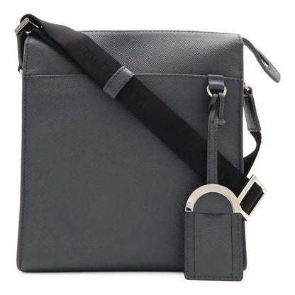 Bvlgari Man Messenger Bag Crossbody Leather Gray Silver