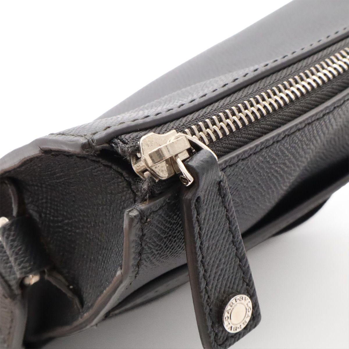Bvlgari Man Messenger Bag Crossbody Leather Gray Silver — view 5