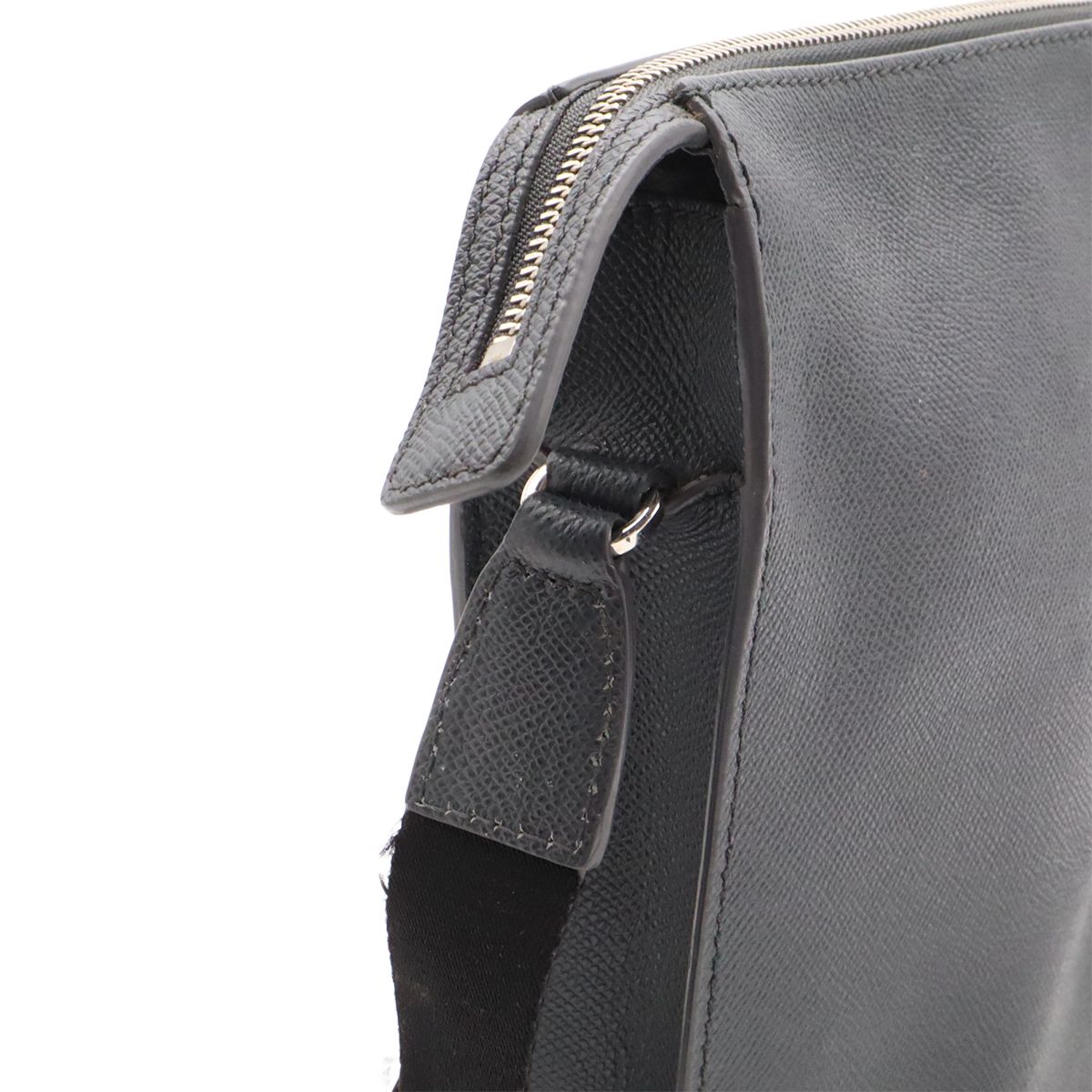 Bvlgari Man Messenger Bag Crossbody Leather Gray Silver — view 6