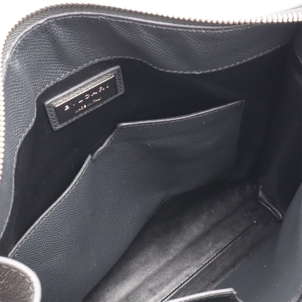 Bvlgari Man Messenger Bag Crossbody Leather Gray Silver — view 8