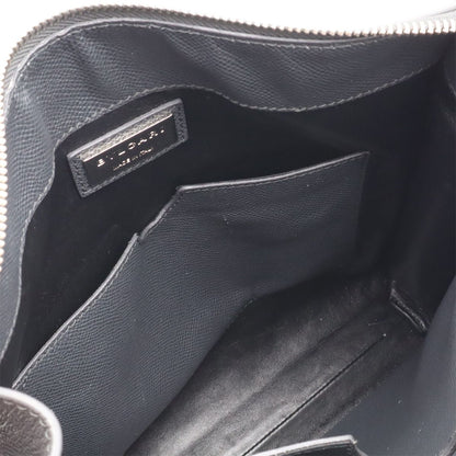 Bvlgari Man Messenger Bag Crossbody Leather Gray Silver — view 8