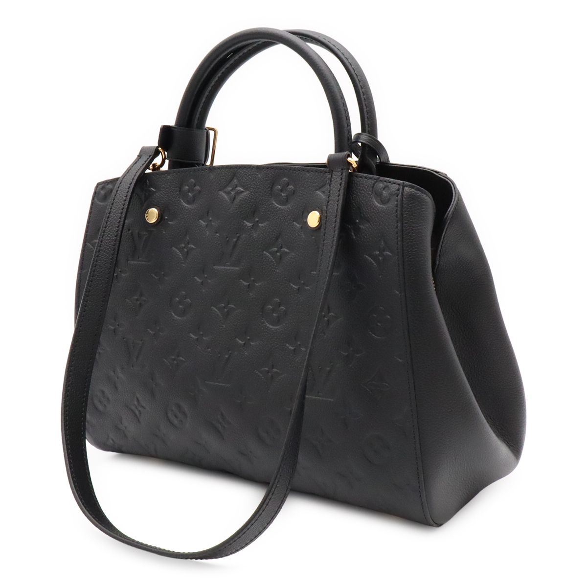 Louis Vuitton Monogram Empreinte Montaigne MM 2-Way Shoulder Bag Noir Black — view 2