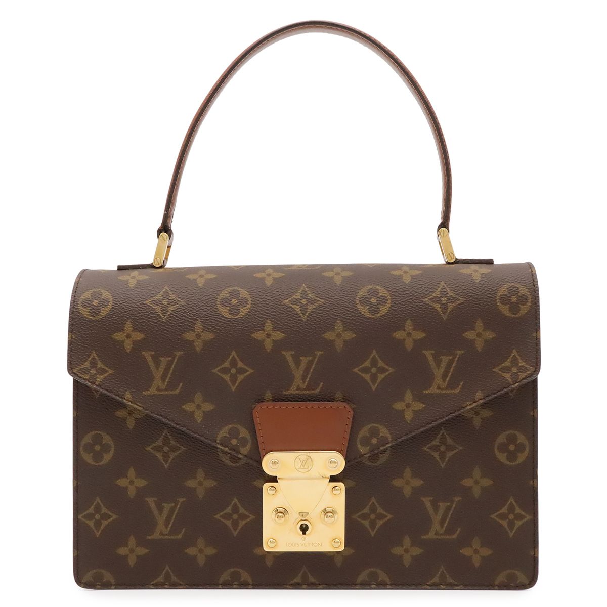 Louis Vuitton Monogram Concorde Handbag One Handle Flap Bag Key Missing