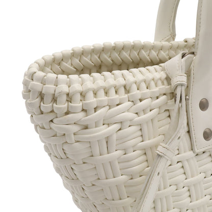 Balenciaga Bistro XS Basket 2-Way Shoulder Bag Straw White — view 7