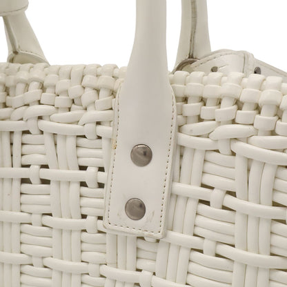 Balenciaga Bistro XS Basket 2-Way Shoulder Bag Straw White — view 8