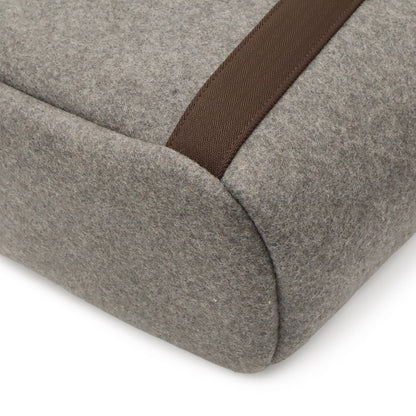 Hermes Sac de Panthere Tote 2-Way Shoulder Bag Felt Gray Dark Brown in — view 3