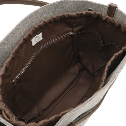 Hermes Sac de Panthere Tote 2-Way Shoulder Bag Felt Gray Dark Brown in — view 5
