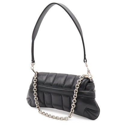 Gucci Horsebit Small Chain Shoulder Bag 2-Way Clutch Leather Black Silver — view 2