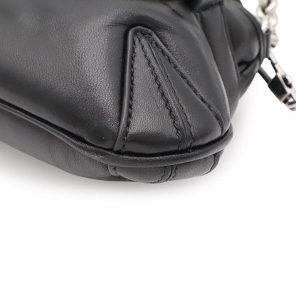 Gucci Horsebit Small Chain Shoulder Bag 2-Way Clutch Leather Black Silver — view 3