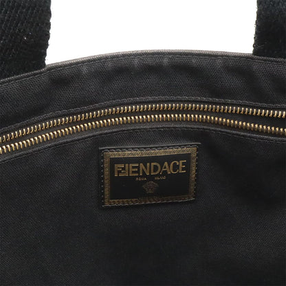 Fendi Fendace Collaboration Tote 2-Way Shoulder Bag Canvas Black Gold — view 6