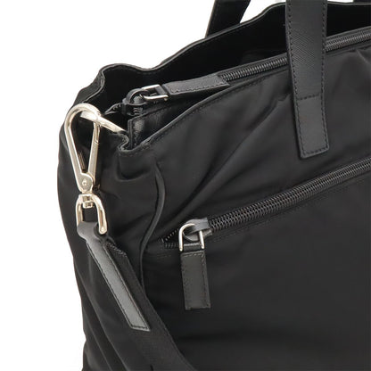 Prada Business Briefcase Tote 2-Way Shoulder Bag Crossbody Nylon Leather Nero — view 5