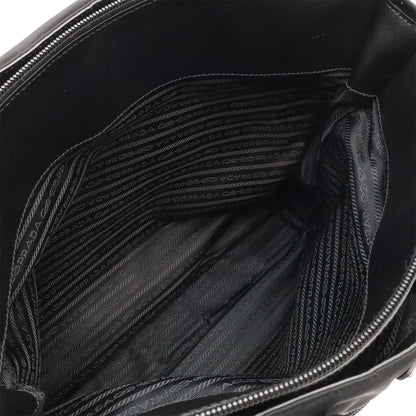 Prada Business Briefcase Tote 2-Way Shoulder Bag Crossbody Nylon Leather Nero — view 7