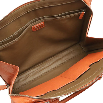 Bvlgari Man Business Briefcase Documents Purse Leather Orange Silver — view 7