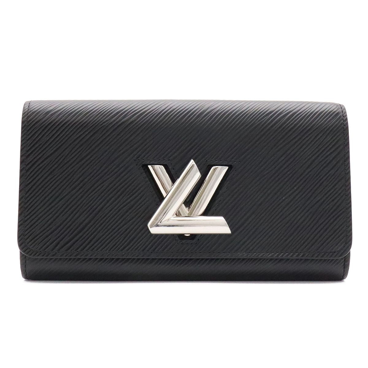 Louis Vuitton Epi Portefeuille Twist 2 Fold Wallet Bifold Leather Noir Black