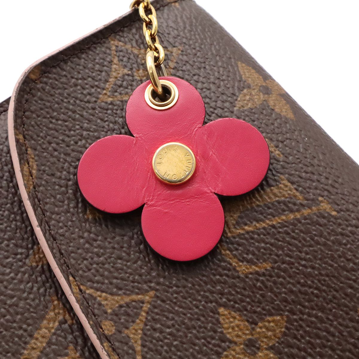 Louis Vuitton Monogram Portefeuille Emily Flower Motif Bifold Wallet Rose — view 5