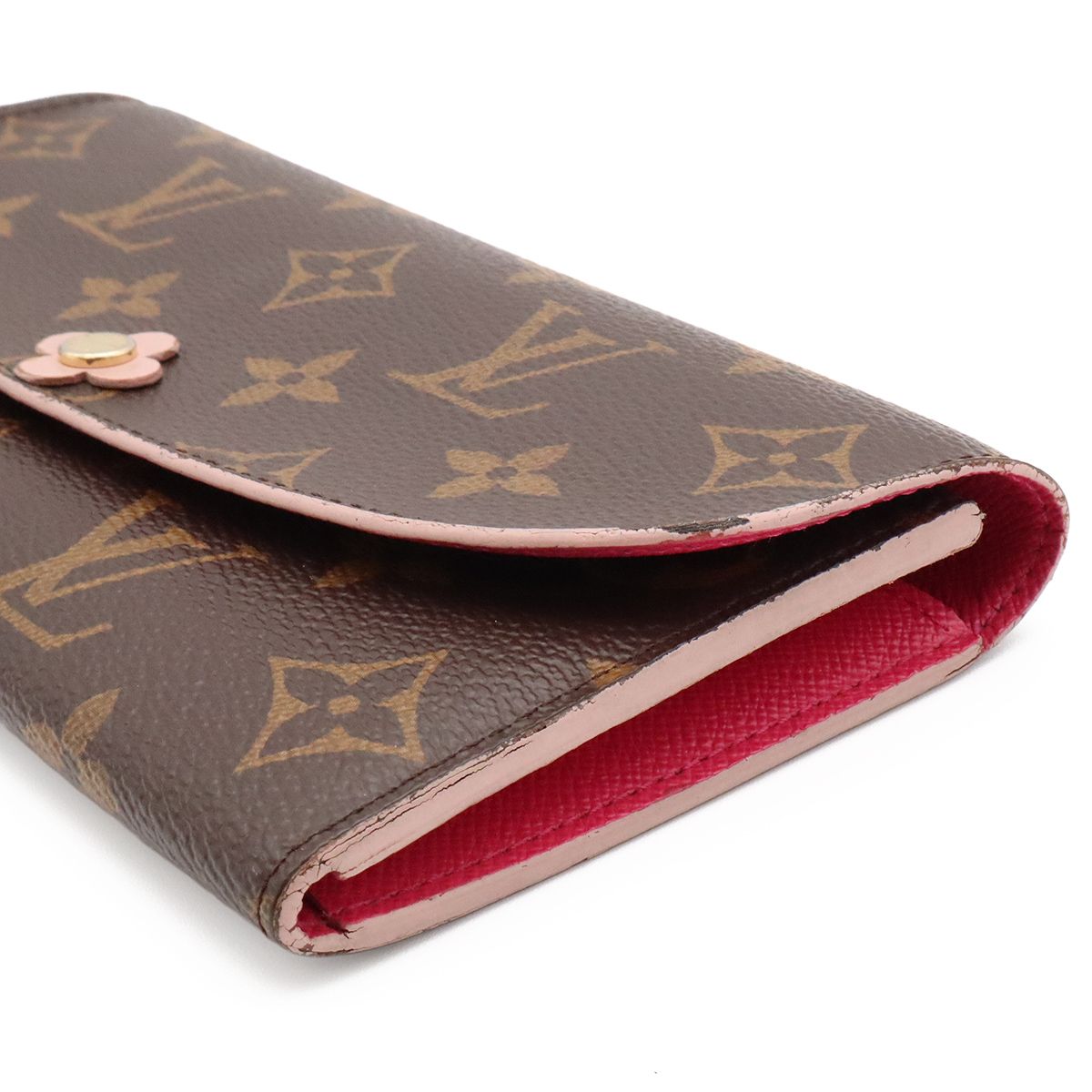Louis Vuitton Monogram Portefeuille Emily Flower Motif Bifold Wallet Rose — view 4