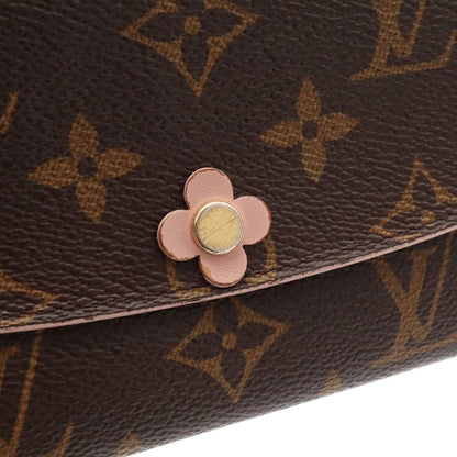 Louis Vuitton Monogram Portefeuille Emily Flower Motif Bifold Wallet Rose — view 6