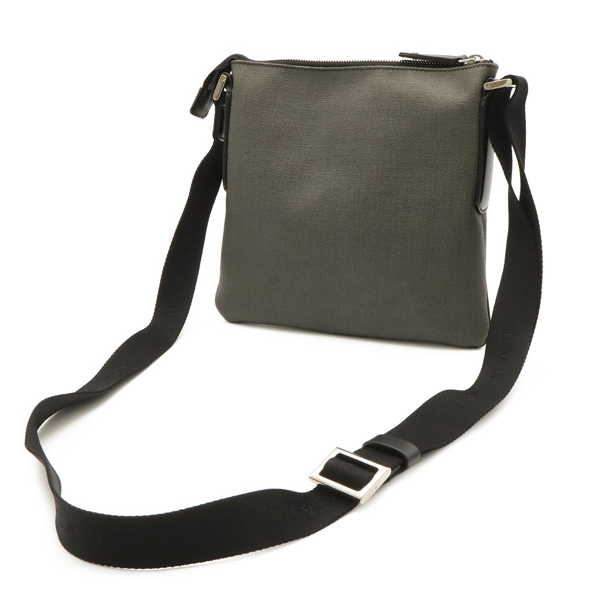 Bvlgari Weekend Shoulder Bag Crossbody Leather Dark Gray Black — view 2