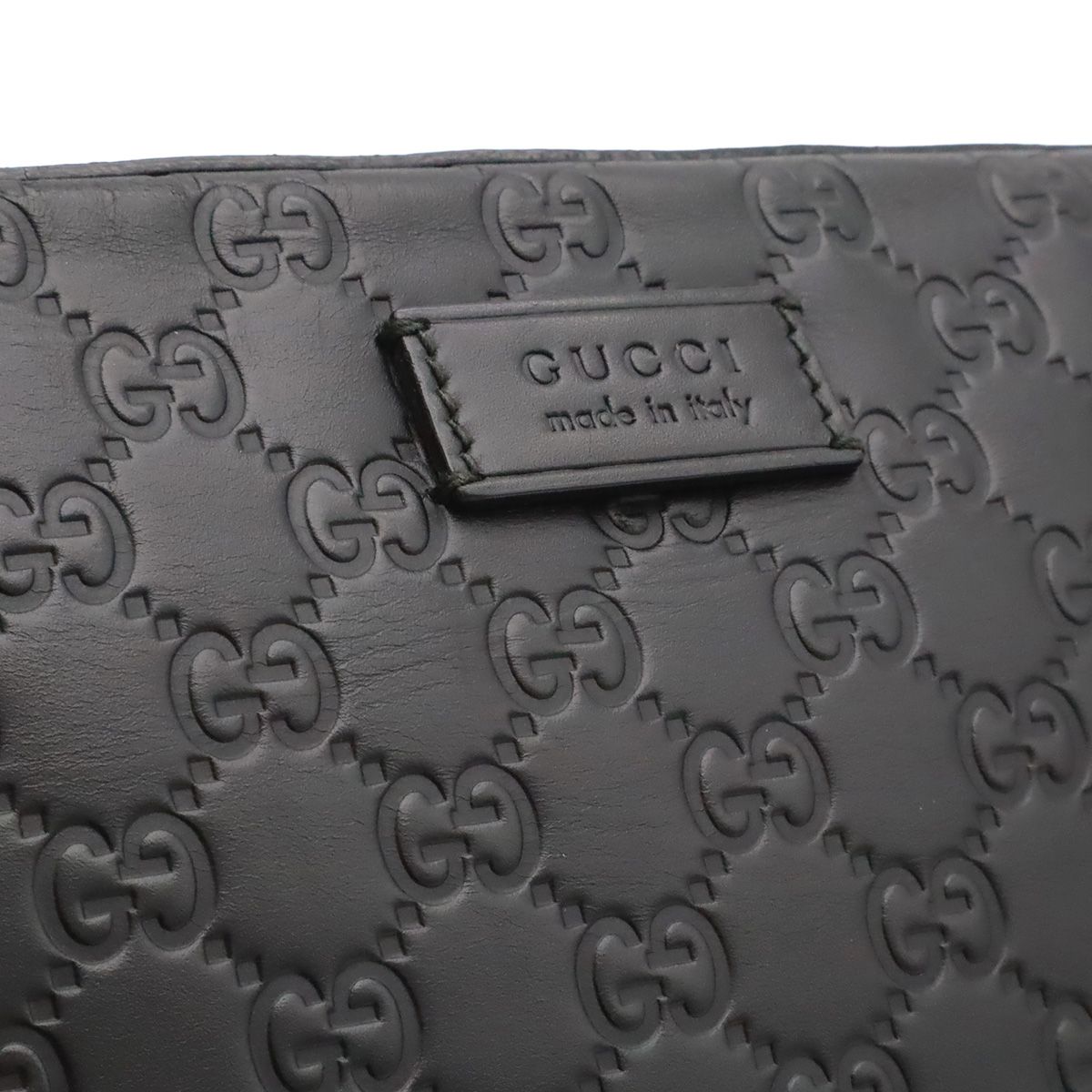 Gucci Guccissima Clutch Leather Black Silver — view 8