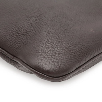 Gucci Shoulder Bag Crossbody No Gusset Leather Dark Brown Silver — view 3