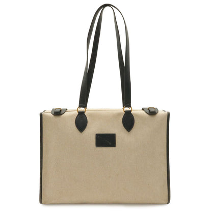 Hermes Cabas 40 Shoulder Tote Courchevel Toile Ash Natural Navy Gold