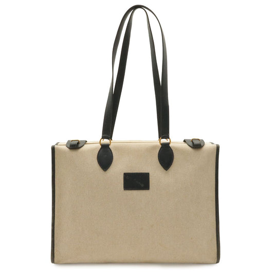 Hermes Cabas 40 Shoulder Tote Courchevel Toile Ash Natural Navy Gold
