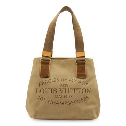 Louis Vuitton Plan Soleil Cabas PM Tote Shoulder Bag Canvas Khaki Beige