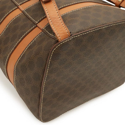 Celine Macadam Backpack Leather Beige Dark Brown Gold — view 3