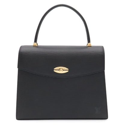 Louis Vuitton Epi Malesherbes Handbag Flap Bag Leather Noir Black Gold