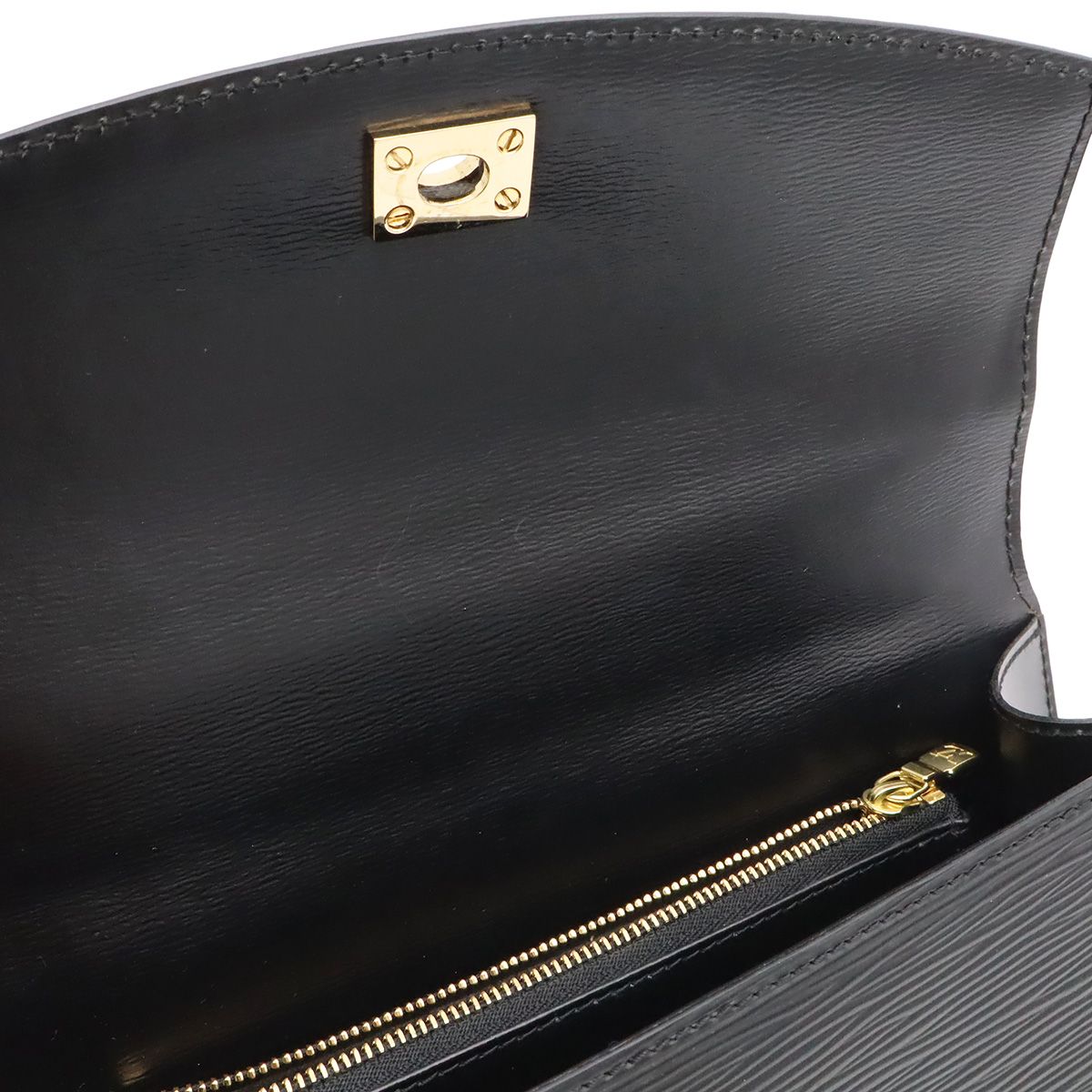 Louis Vuitton Epi Malesherbes Handbag Flap Bag Leather Noir Black Gold — view 6
