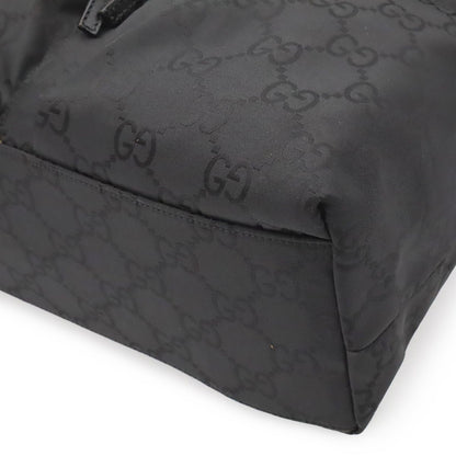Gucci GG Nylon Backpack Leather Black Silver — view 3