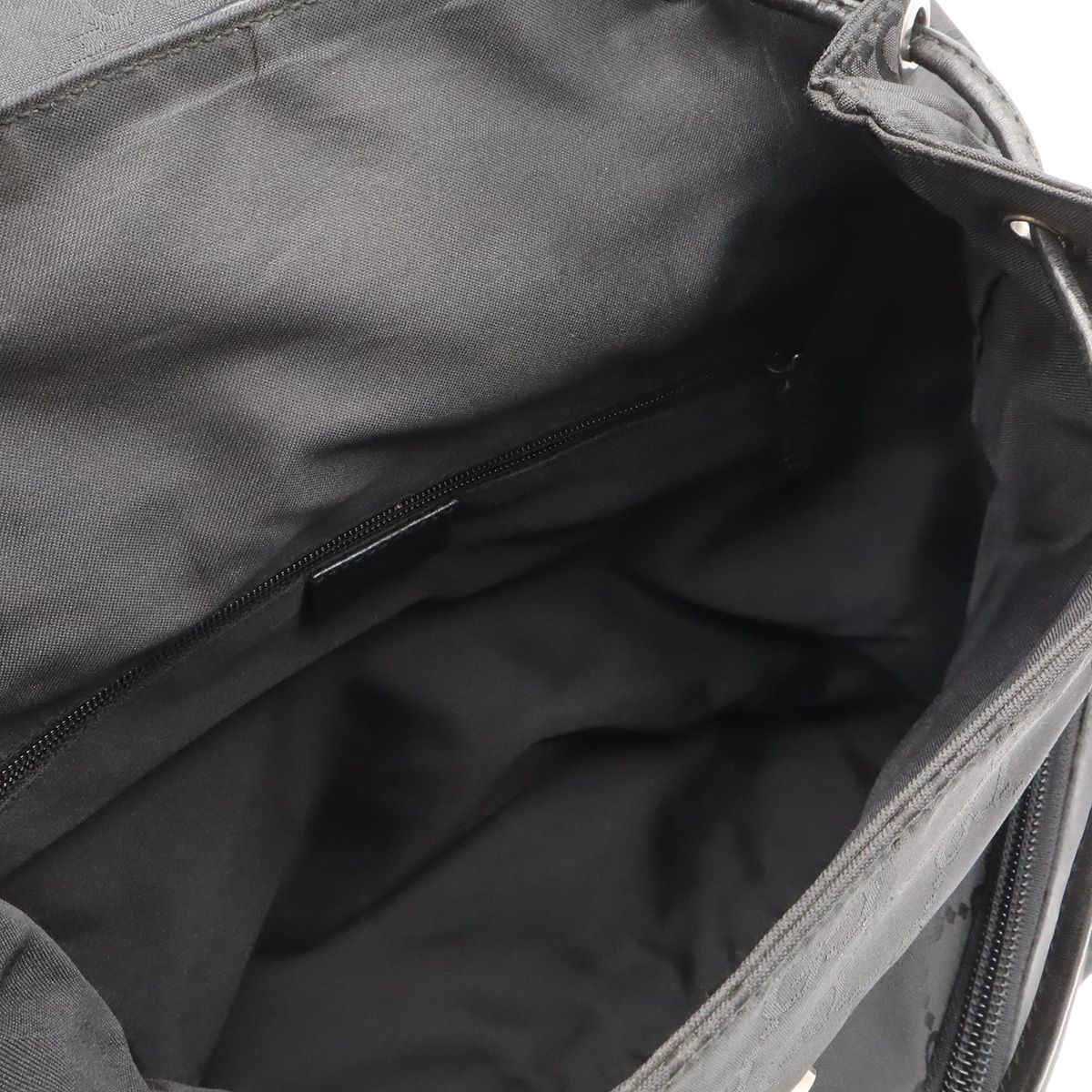 Gucci GG Nylon Backpack Leather Black Silver — view 6