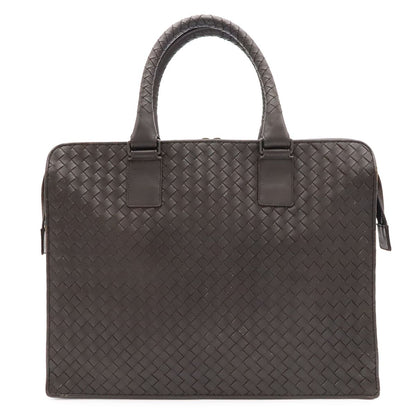 Bottega Veneta Intrecciato Business Briefcase Documents Purse Leather Brown