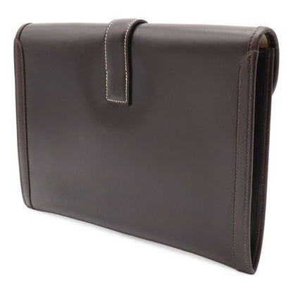 Hermes Jije PM Clutch Business Leather Dark Brown — view 2