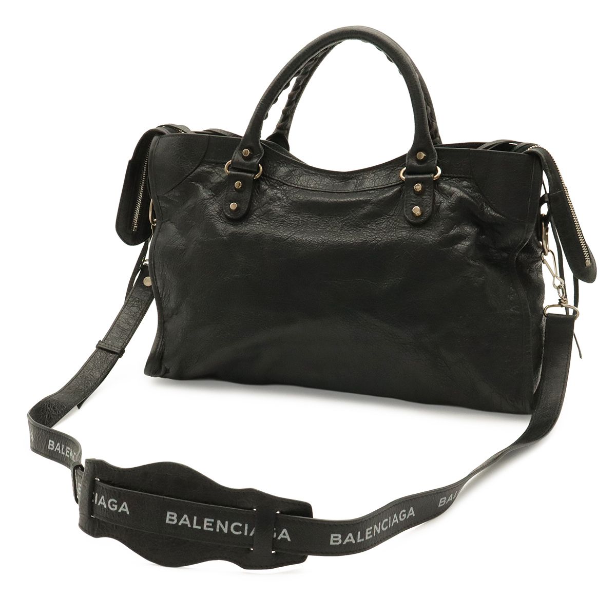 Balenciaga Classic City Tote 2-Way Shoulder Bag Leather Black with Mirror — view 2