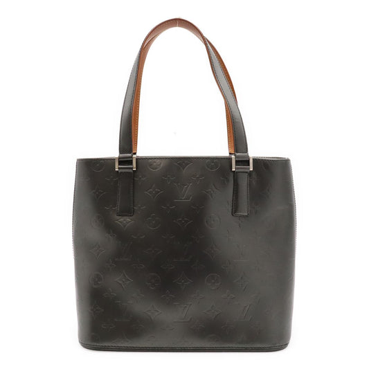 Louis Vuitton Monogram Matte Stockton Tote Shoulder Bag Leather Noir Black