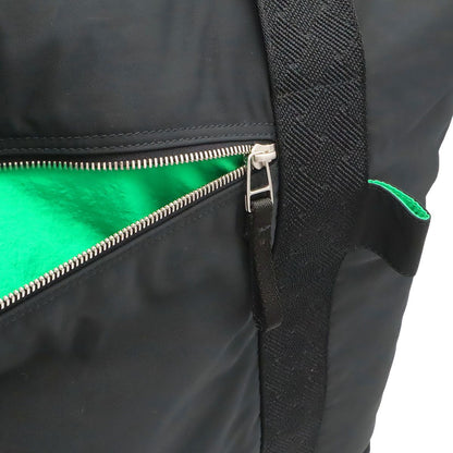 Bottega Veneta Boston Bag 2-Way Nylon Black Green — view 8