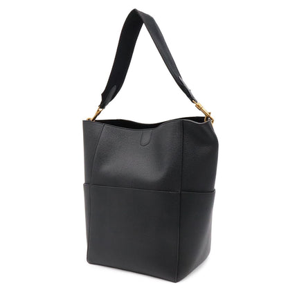 Celine Sangles Bucket Shoulder Bag Leather Black Gold — view 2