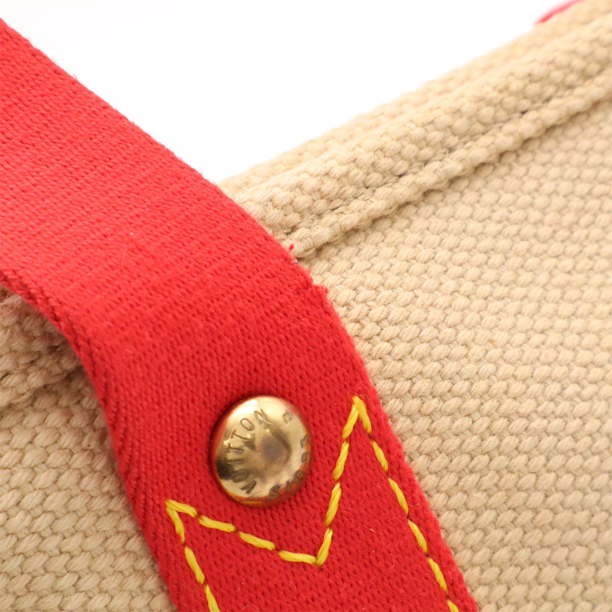 Louis Vuitton Antigua Cava PM Tote Canvas Beige Rouge — view 5