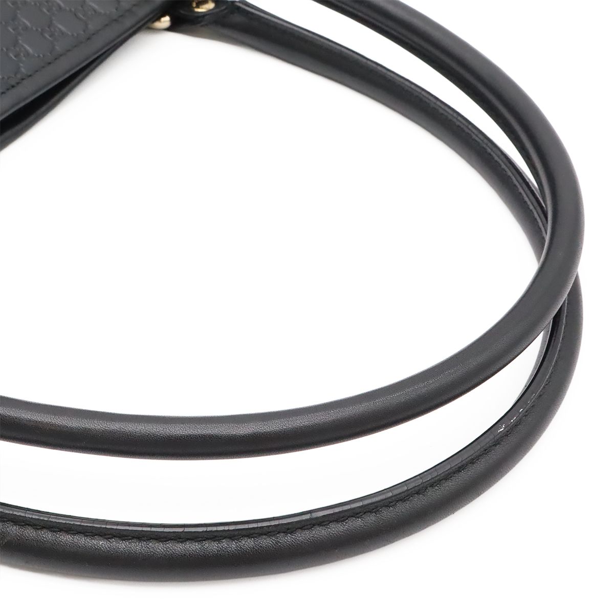 Gucci Micro Guccissima Tote Shoulder Bag Leather Black Gold — view 4
