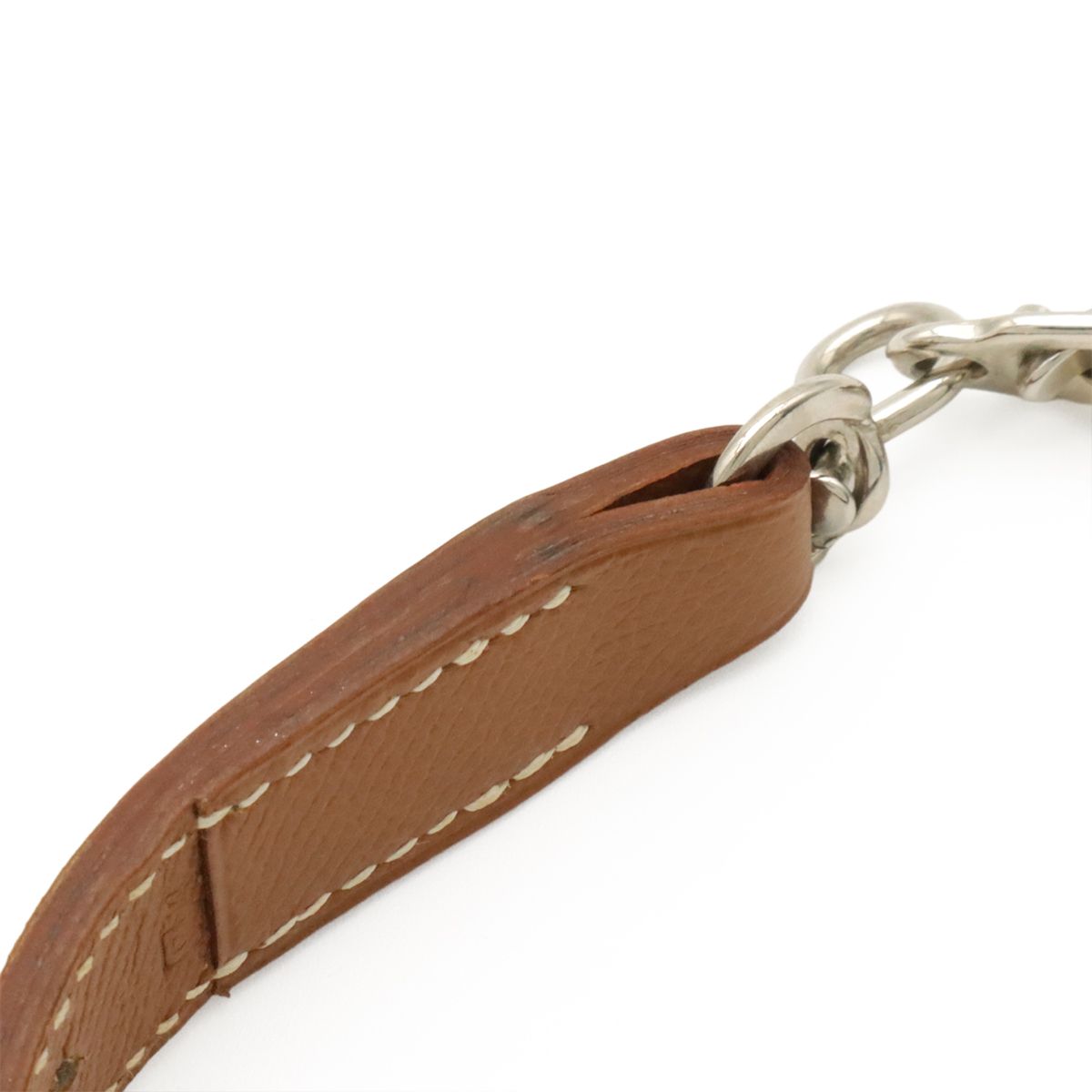Hermes Dog Tall Pet Walk Courchevel Leather Gold Light Brown Silver Leash — view 5