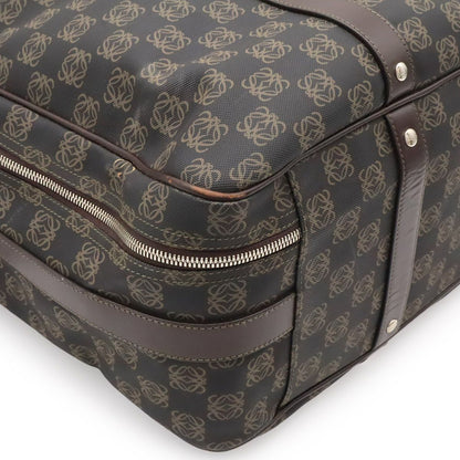 Loewe Repeat Anagram Boston Bag Purse 2-Way Leather Black Brown Silver — view 3