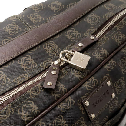 Loewe Repeat Anagram Boston Bag Purse 2-Way Leather Black Brown Silver — view 5