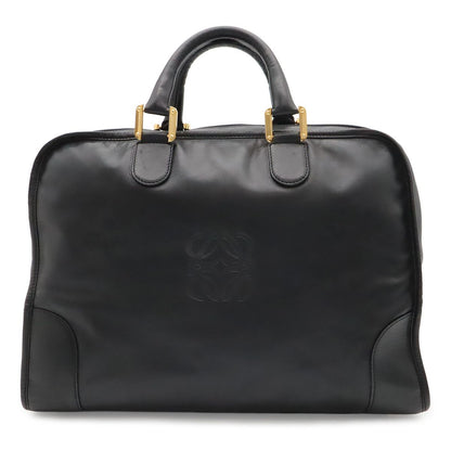 Loewe Amazona 40 Anagram Boston Bag Purse Leather Black Gold